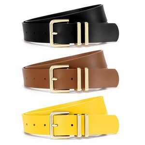 3 Pack Women Leather Belt For Jeans Dresses Pants Fashion Ladies Waist Belts🤟